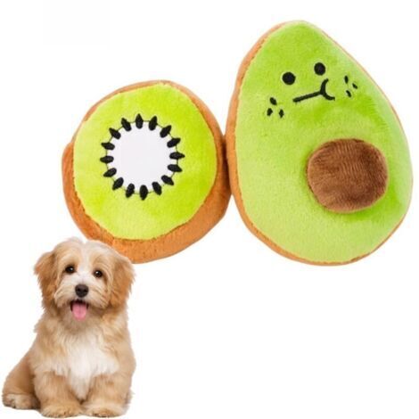 Jouet pour chiens avec sifflet intégré - Peluche douce design fruits - Résistant et lavable (1/4)