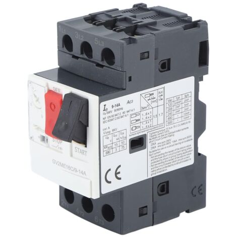 Disjoncteur Moteur GV2 Thermomagnétique 9-14A, Protection Surcharge Court-circuit Rail 35mm, Sécurité Industrielle Gestion Énergie, Coque Ignifuge 690V (1/5)
