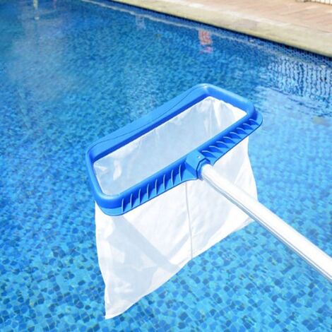 Écumoire Piscine Professionnelle Maille Fine Profonde 48x28x35cm, Filet Nettoyage Débris Feuilles Insectes, Organisation Précision Gestuelle, Entretien Été (1/5)