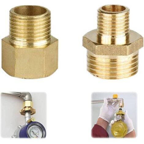 Adaptateur Gaz 1/2 à 1/4, 3/4 en Laiton Haute Qualité - Raccord pour Réchauds Camping, Cuisinières Gaz et Grils (1/4)