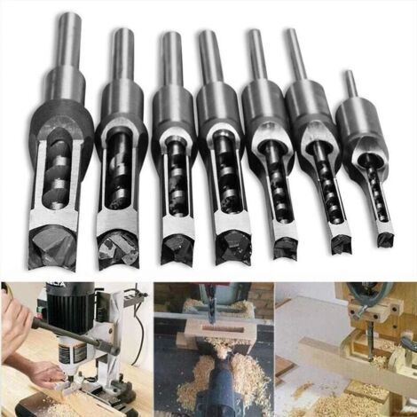Mèches hélicoidales HSS à trou carré 16mm, acier inoxydable argenté, pour mortaisage bois, 1 pièce (1/5)