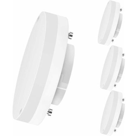 Ampoules LED GX53, Pack de 4, 5W équivalent 40W, Blanc Chaud 3000K, Faible consommation, longue durée de vie