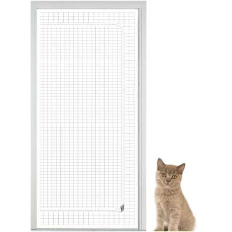 Porte anti-fugue pour chat 70x200cm en métal avec fermeture éclair