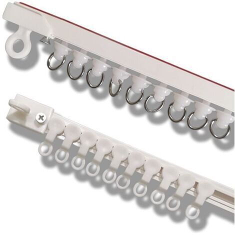 Rail de rideau coulissant sans perçage auto-adhésif, 100 cm, 2 pièces pour montage supérieur/latéral (1/4)