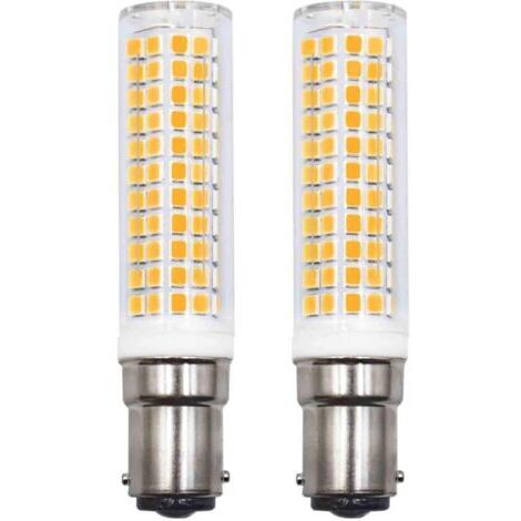 Lot de 2 Ampoules LED B15d 10W Équivalent 70W Blanc Chaud 3000K Culot Ceramique PC Réduire Côuts Économie d'énergie Durée de vie 25000 heures Salon Lustre (1/4)