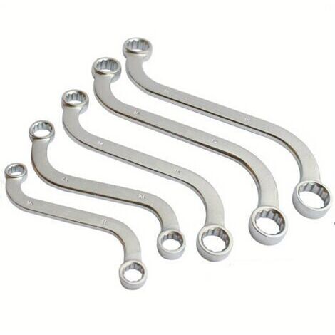 Clé polygonale double en acier Cr-V S - Kit 5 tailles (10x11 à 18x19mm) (1/5)