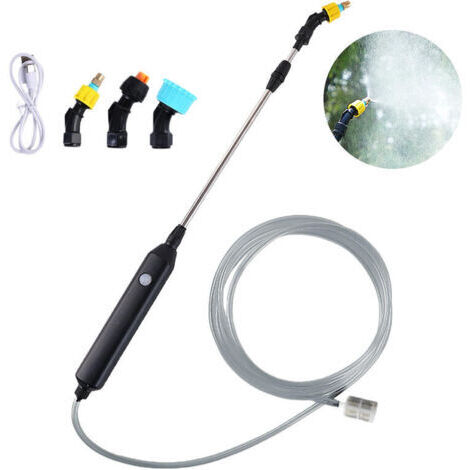 Pulvérisateur de jardin électrique lance télescopique 5V 2400 mAh 5 mètres, avec 3 buses et accessoires incl. type-C (1/4)