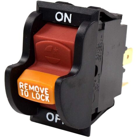 Ortviai Interrupteur à Bascule HY7 4 Broches AC250V 16A, Auto-bloquant 2000W Outil Électrique, Sécurité Opération Protection Équipement, Scie (1/5)