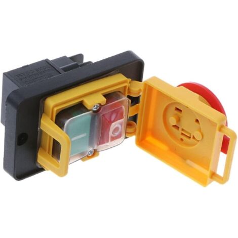 Ortviai Interrupteur Électromagnétique KJD12 4 Broches AC250V 16A, Bouton-poussoir Auto-bloquant Étanche IP54, Contrôle Industriel Sécurité Électrique, 2000W (1/5)