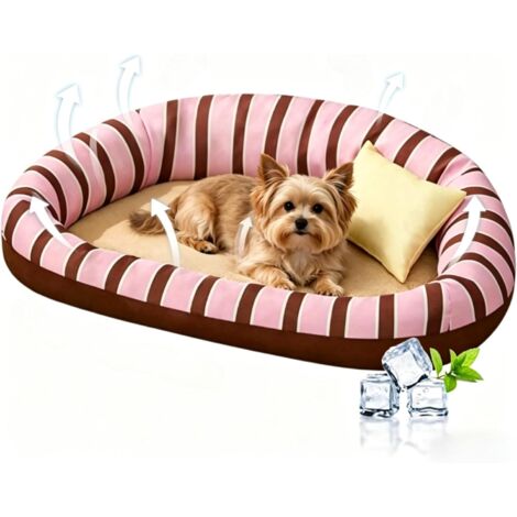 Ortviai Tapis Rafraîchissant pour Chien et Chat - Lit Auto-Refroidissant Lavable (Q-Max 0,4) - Tapis de Refroidissement pour Animaux Intérieur, Extérieur et Sièges Auto - Bleu Foncé - 70x55cm (1/4)