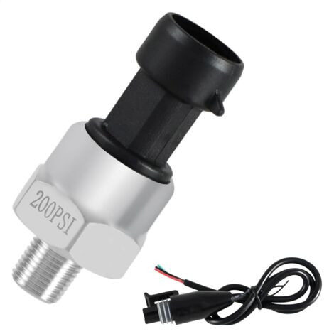 Ortviai Capteur de Pression 200 PSI - Transmetteur de Pression en Acier Inoxydable avec Filetage 1/8" NPT - Capteur de Pression d'Eau, Huile, Air et Carburant - Technologie Puce Céramique - Inclut Fai (1/5)