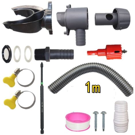Ortviai Collecteur d'Eau de Pluie Universel pour Tuyau de Descente Ø 70-110mm - Récupérateur d'Eau avec Interrupteur et Tuyau de 1m - Pour Toitures Jusqu'à 80 m² - Kit de Montage Complet pour Gouttièr (1/5)