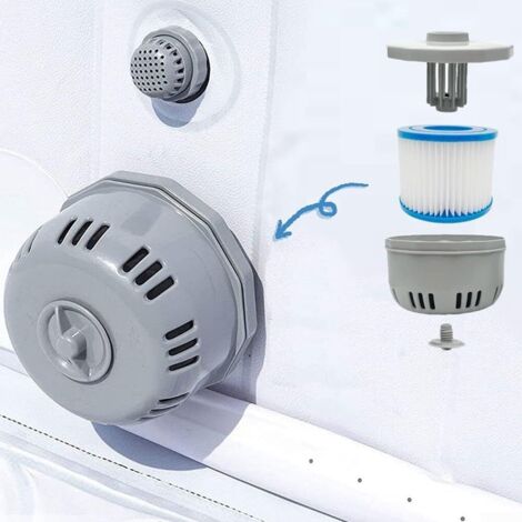 Ortviai Ensemble de Filtration pour Bestway Lay-Z-Spa - Support de Cartouche P6653 / P05343 avec 1 Cartouche filtrante Taille VI - Compatible avec Miami 54123, Vegas, Palm Springs - Accessoire Jacuzzi