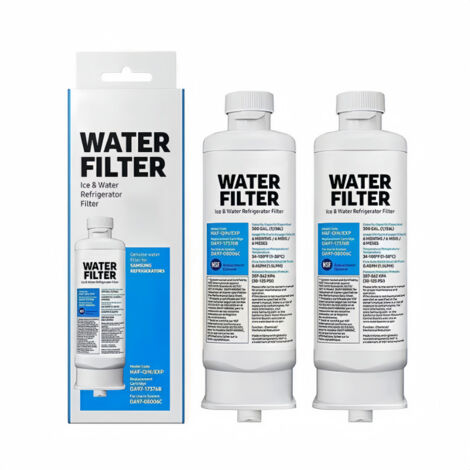 Ortviai Lot de 2 Filtres à Eau pour Réfrigérateur Samsung - Compatible avec HAF-QIN/EXP, DA97-17376B, DA97-08006C - Cartouche Filtrante de Rechange Haute Performance pour Eau et Glaçons (Blanc) (1/5)