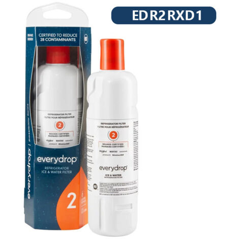 Ortviai Filtre à Eau pour Réfrigérateur compatible avec Everydrop Filtre 2 EDR2RXD1 - Cartouche de Rechange pour Whirlpool W10413645A, WRF989SDAB - Filtre à Glace et Eau Haute Performance - Blanc (1 P (1/5)