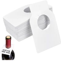 100 Étiquette de Cave à Vin Étiquettes de Bouteille de Vin Étiquettes Réutilisables Vin Étiquettes Bouteille Vin Étiquette Goulot Bouteille Vin Blanche pour Bouteille de Vin et Caves