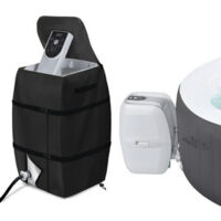 Housse De Chauffage pour Spa,Housse de Pompe de Chauffage, Housse de Spa imperméable,Couvercle De Pompe De Chauffage De Spa pour Spa,Housse de Spa Ajustable et Pliable avec Cordon et Boucle