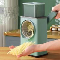 Râpe manuelle rotative pour légumes et fromage, trancheuse à légumes, râpe/éminceur à 3 lames, râpe à légumes à rouleau avec base à ventouse