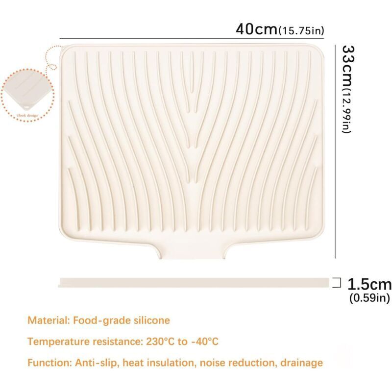40*33*1.5cm Tapis Egouttoir Vaisselle, Silicone Egoutoire Vaisselle Cuisine Pliable, Tapis de Drainage de Cuisine Absorbant, Résistant à la Chaleur | Leroy Merlin 40*33*1.5cm Tapis Egouttoir Vaisselle, Silicone Egoutoire Vaisselle Cuisine Pliable, Tapis de Drainage de Cuisine Absorbant, Résistant à la Chaleur | Leroy Merlin