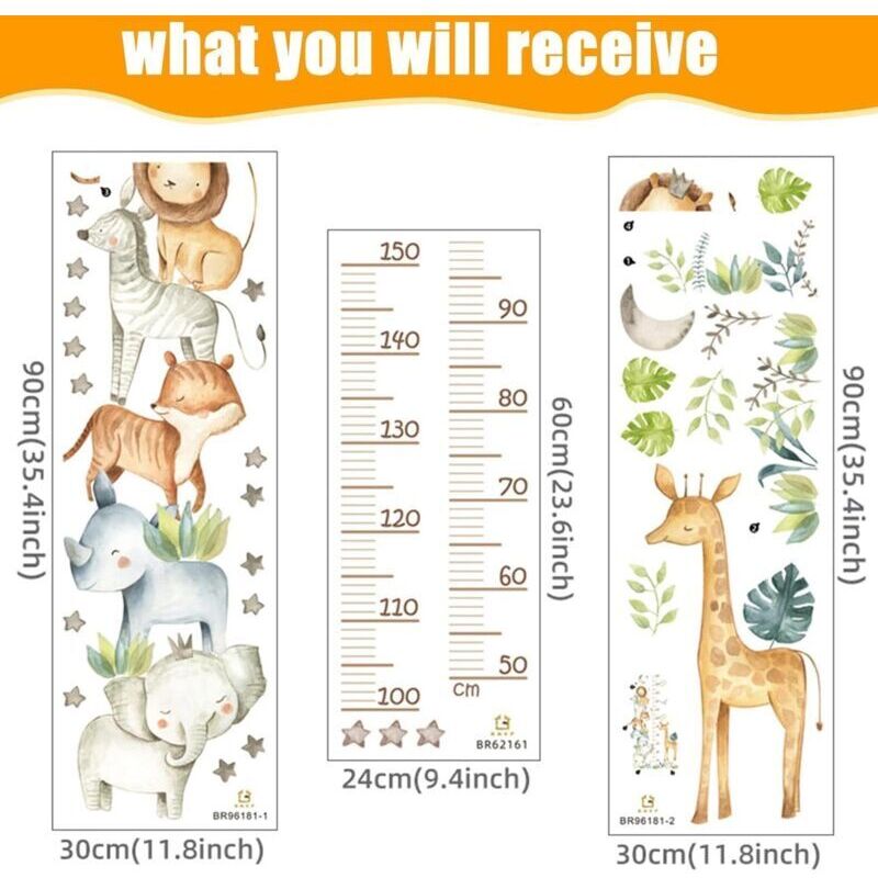 Autocollant Mural Enfant Toise Murale Enfant Animaux Forêt - Autocollant 50-150 Cm Sticker Mural Enfant
