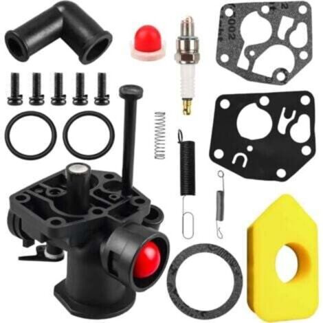 Kit carburateur pour tondeuse à gazon Briggs & Stratton 499809 498809A 494406 et filtre à air 698369 Ressort de régulateur 691859 692211 Membrane 795083 495770 TRIMEC (1/4)