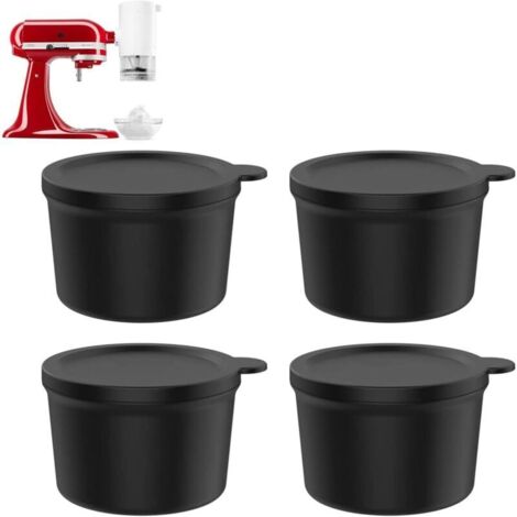Machine à glaçons – Moules de congélation antiadhésifs avec couvercle, 4 fournitures de cuisine portables, fixation de cône de neige , Compatible avec les accessoires de lame à glace Kitchenaid