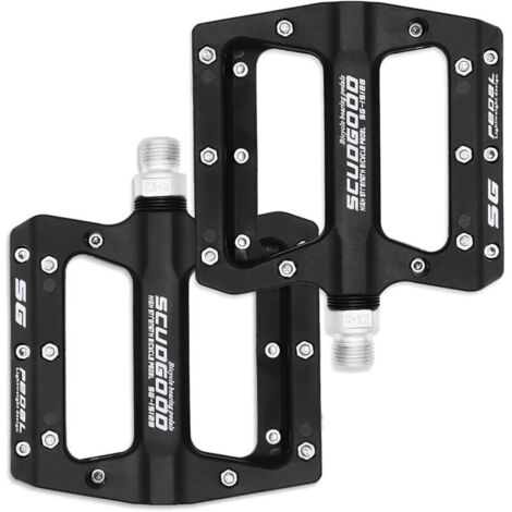 Jeu de 1 paire, accessoires vélo, pédales VTT, pédales hybrides BMX route ultra légères et durables 9/16 pouces (Noir) (1/4)