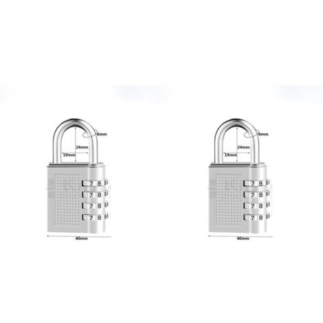[2 Pièces] 4-Digit Cadenas à Combinaison, Serrure Combinée Imperméabiliser, Métal étanche et Fermoir Combiné en Acier Plaqué (17B Electric White) (1/4)