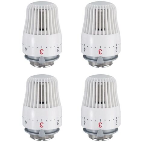 Lot de 4 têtes thermostatiques, tête de rechange pour vanne de radiateur M30 x 1,5, vanne de radiateur thermostatique,TRIMEC
