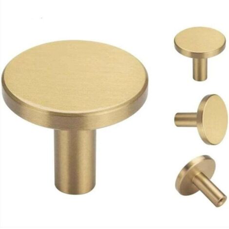 Lot de 4, Crochets Mural en Laiton Brossé, 32 mm x 30 mm, Crochets Porte-serviettes Manteau Dorés pour Salle de Bain, Porte-patères,(ronds)