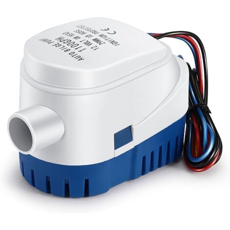 Pompes de Cale, Pompe de Cale Automatique 12V 1100GPH Pompe à Eau Liquide Silencieuse Automatique pour Pompe de Cale Marine Pompe à Eau pour Bateaux, étangs, Piscines TRIMEC