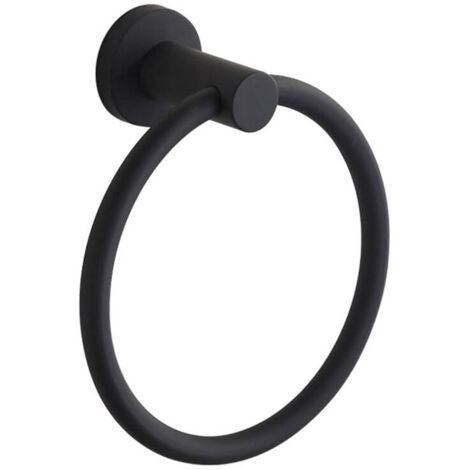 Anneau porte-serviette mural en acier inoxydable 304 pour salle de bain Noir--TRIMEC (1/5)