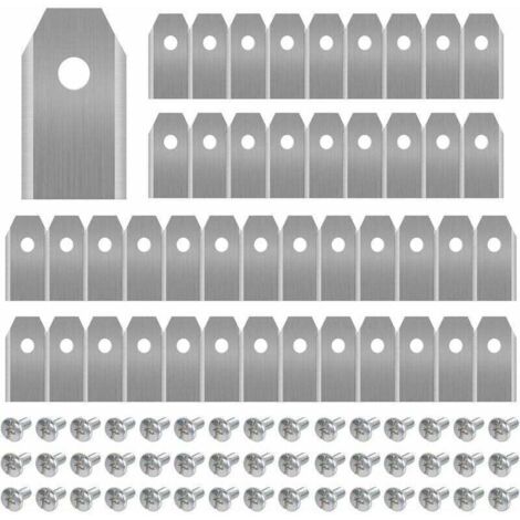 Lame de tondeuse,45 x Lames de Couteau en Titane pour Toutes Les Tondeuses Robotiques Husqvarn/Automower/ Yardforce/Gardena(3g-0.75mm) Avec 45 Vis, Lames de Rechange pour Modèles 105,310,315, TRIMEC