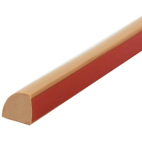 Moulure quart de rond flexible, moulure flexible autocollante pour sol, salle de bain, cuisine, comptoir, 3 m de long, marron (1/4)