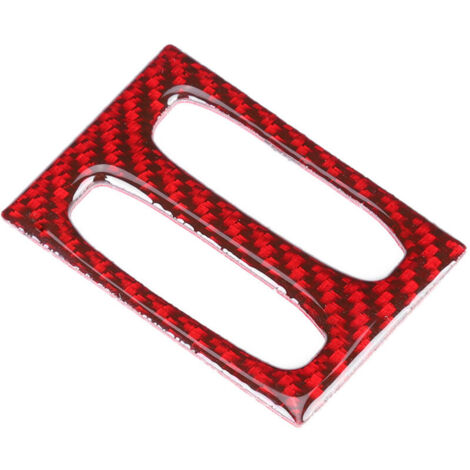 Eosnow Autocollant de garniture de ventilation de Console centrale en Fiber de carbone, adapté à Mercedes Benz classe C W204 11-14 rouge