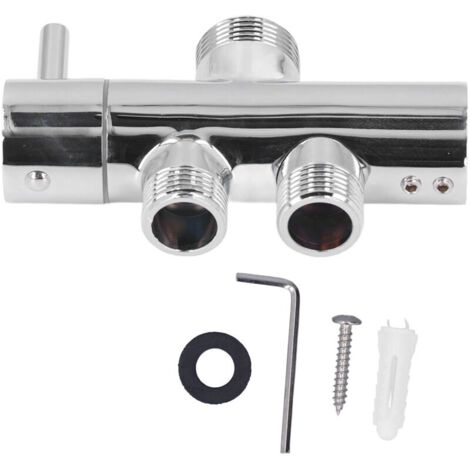 Eosnow Inverseur de bras de douche G1/2, connecteur en t étanche, Valve de dérivation de douche en laiton pour salle de bains
