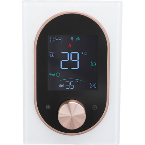 Eosnow Thermostat couleur intelligent LCD bouton programmable contrôle écran tactile chauffage de l'eau avec application pour maison hôtel bureau AC 95 V à 240 V blanc modèle normal