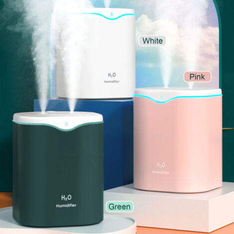 Eosnow Humidificateurs à Double pulvérisation 2L, avec lumière LED, brume fraîche, arrêt automatique, bureau Portable, pour chambre à coucher, maison (1/4)