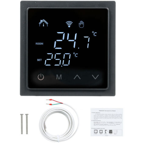 Eosnow Thermostat d'ambiance intelligent 16A pour chauffage par le sol, régulateur de température 85-250V mural avec écran tactile LED