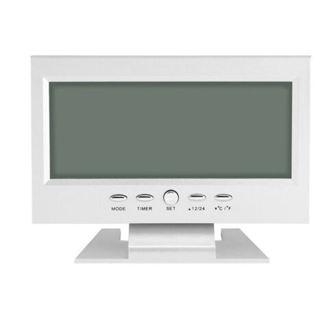 Eosnow Réveil de bureau avec capteur de son numérique LCD, avec calendrier et affichage de la température, argent