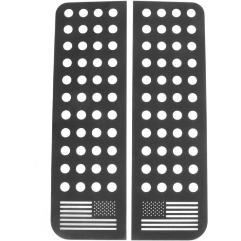 Eosnow 2 pièces autocollants de fenêtre de porte arrière en alliage d'aluminium panneau de verre garniture drapeau bande autocollant remplacement pour Jeep Wrangler JK Unlimited 2007-2017 (1/4)