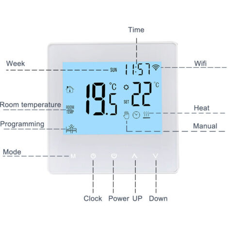 Eosnow Thermostat WiFi intelligent Tuya 3A, écran LCD numérique Programmable, contrôleur de température de chauffage par le sol, mur Intelligent pour l'eau (1/4)
