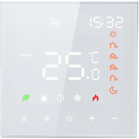 Eosnow Thermostat intelligent 3A Écran LCD programmable numérique Écran tactile Contrôleur de température de chauffage par le sol Mur intelligent pour l'eau (1/4)