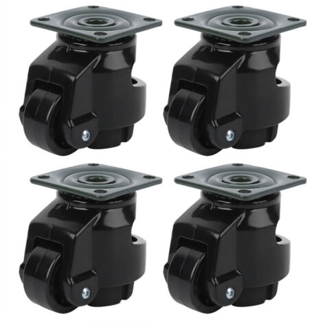 Eosnow 4 pièces roulette de réglage de niveau GD-40F roues de nivellement de roue à rouleaux industrielles robustes noires (1/4)