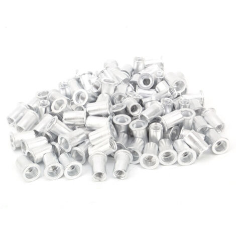 Eosnow 100 pièces écrous de rivetage à tirer, accessoires de quincaillerie verticale à tête plate en aluminium WJ-30045M8