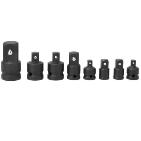 Eosnow Ensemble de convertisseur de clé à chocs CRV de réducteur d'adaptateur de prise noire de 8 pièces (1/4)