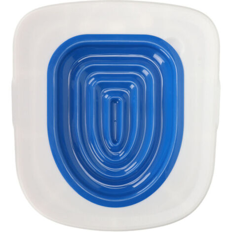 Kit d'entranement aux toilettes pour chats, entraneur universel réutilisable et respectueux de l'environnement pour le nettoyage des animaux de compagnie, plateau blanc, 1 Support intérieur bleu (1/4)