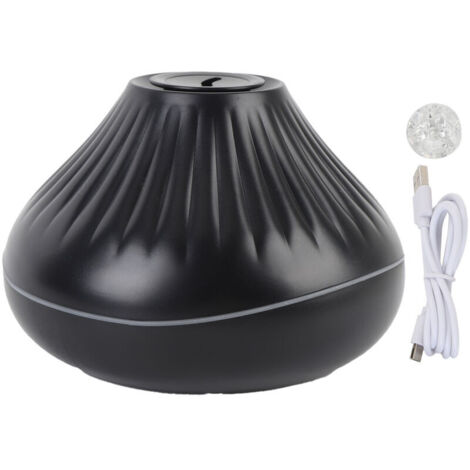 Eosnow Diffuseur de flamme humidificateur réservoir d'eau 160 ml 7 couleurs huile essentielle USB avec boule de cristal noir (1/4)