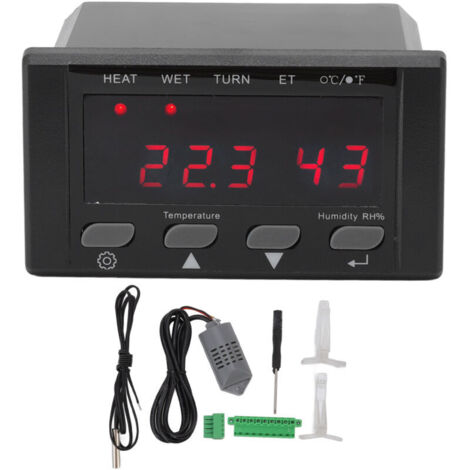 Eosnow Contrôleur de température et d'humidité pour incubateur, Thermostat numérique Fahrenheit Celsius pour œufs de reptiles et de volailles