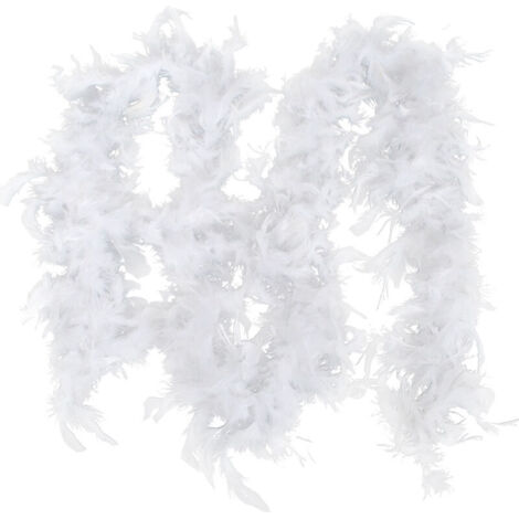Eosnow Sapin de Noël de 2 mètres avec plumes blanches, rubans de Noël, décorations de couronne de fête, blanc (1/4)